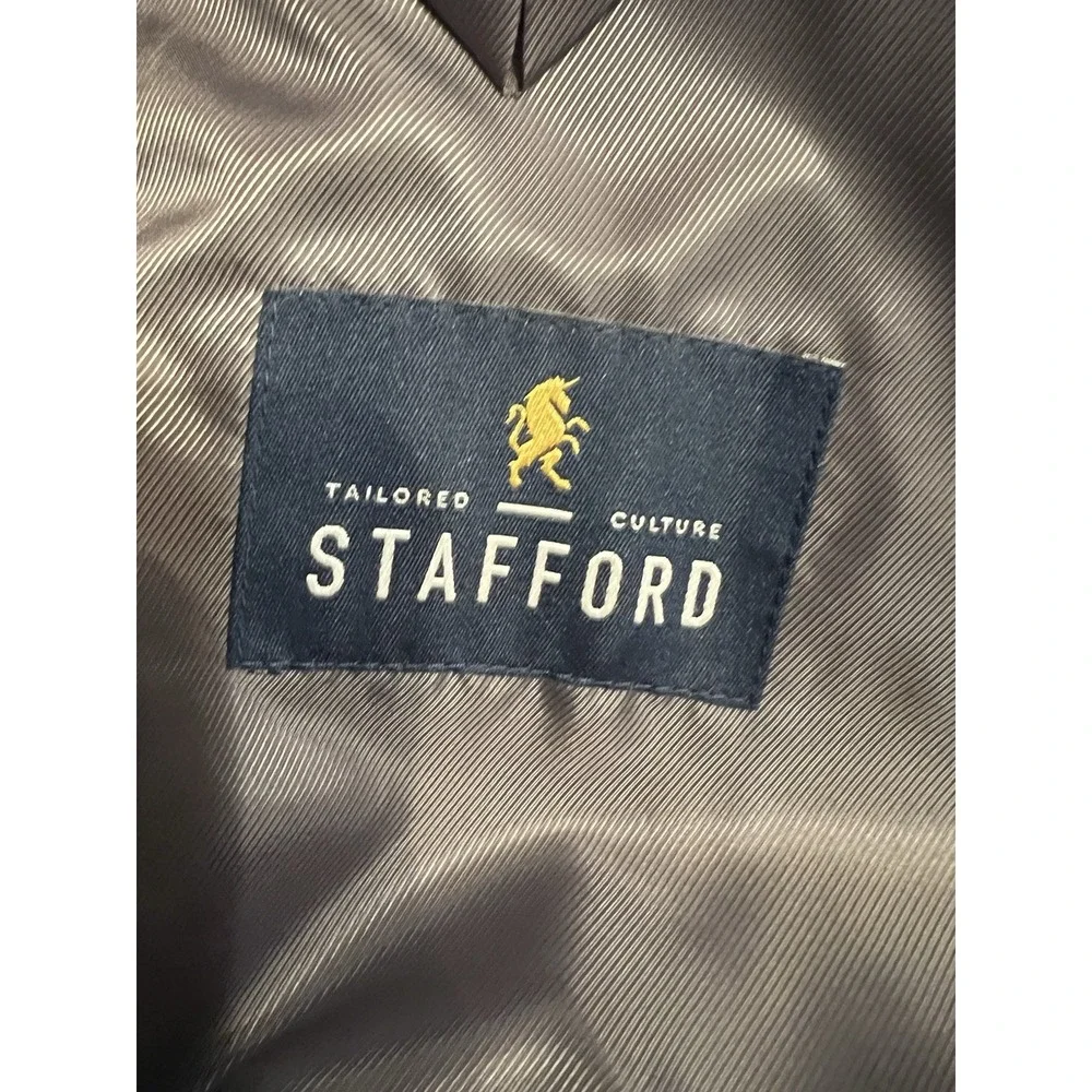 Stafford Mens Blazer Sport Coat‎ Jacket Size 46L Blue Plaid